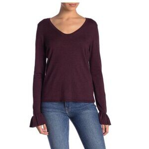 14th & Union Scoop Neck Ruffle Cuff Sweater